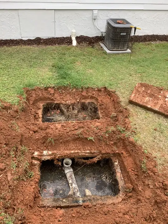Septic distribution box and drain field work in Banks County, Georgia